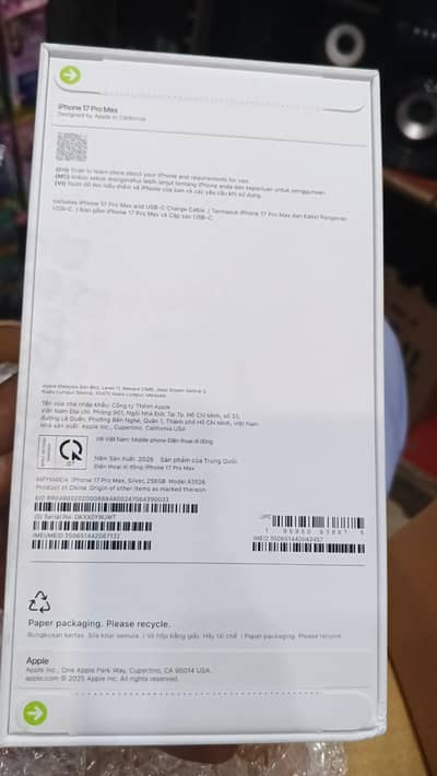 I phone 17 pro max PTA approved box pak