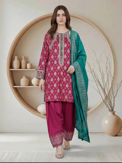 3 piece raw silk