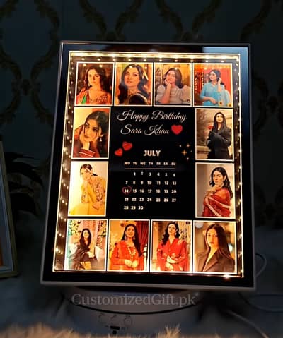 Customizable Photo & Message Calendar Frame for Personalized Birthday