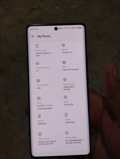 Tecno Spark 20 Pro Plus condition 10 by 9
