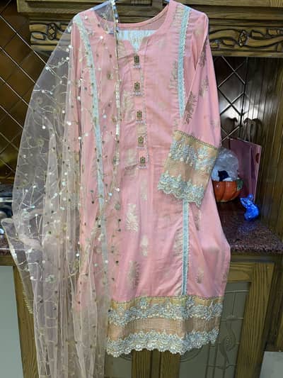 Embroidered Pink Dress