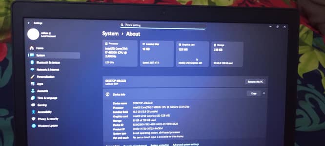 Dell latitude 5591 laptop core i7 8th gernation 16gp ram 256 ssd enyme