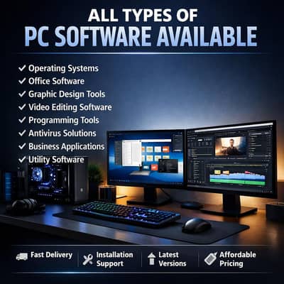 All Types of PC Software Available | Windows, Office, Adobe & More