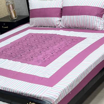 Embroidered Patch Work King Size BedSheets