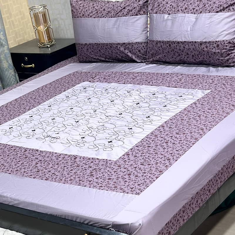 Embroidered Patch Work King Size BedSheets 2