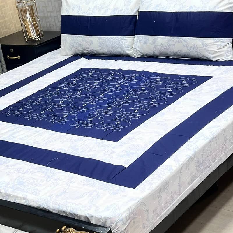 Embroidered Patch Work King Size BedSheets 6