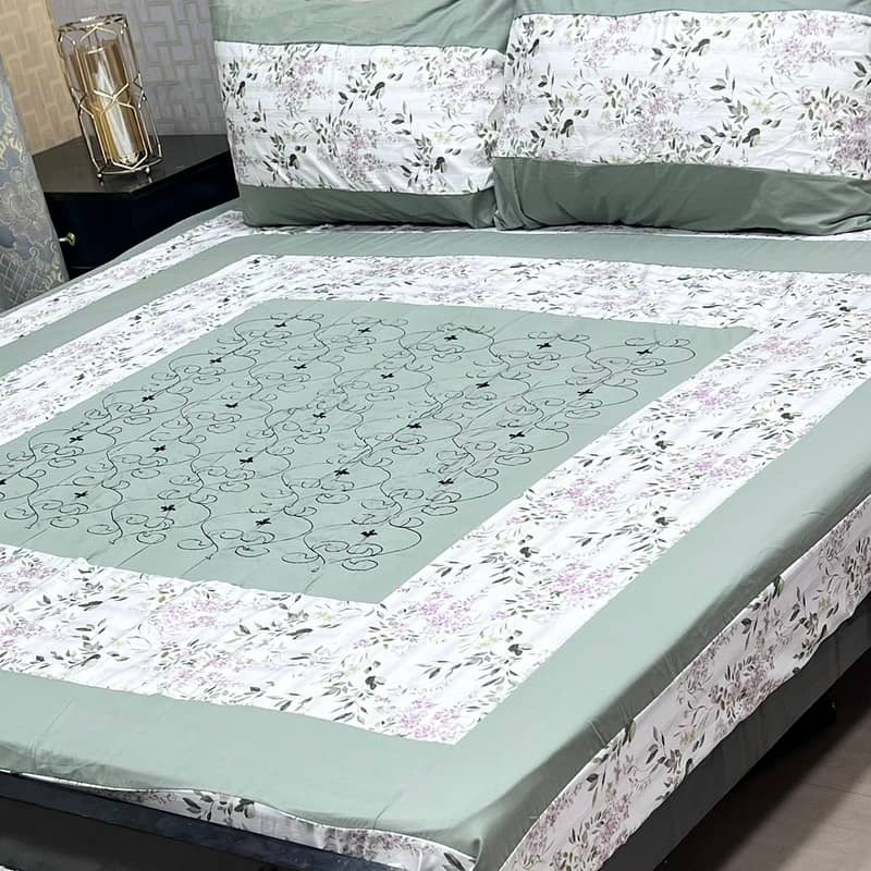 Embroidered Patch Work King Size BedSheets 7