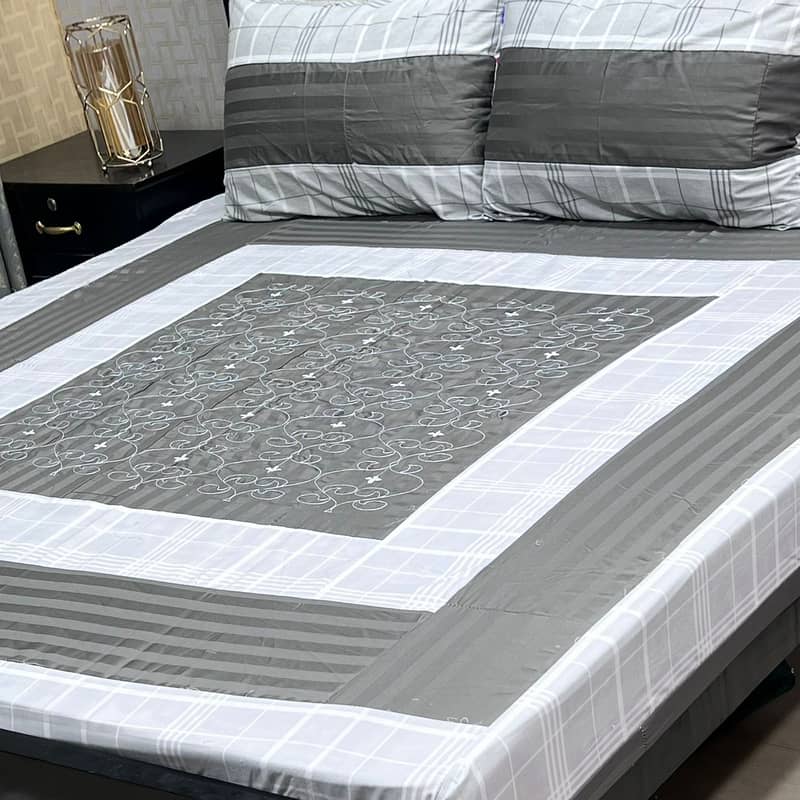 Embroidered Patch Work King Size BedSheets 8
