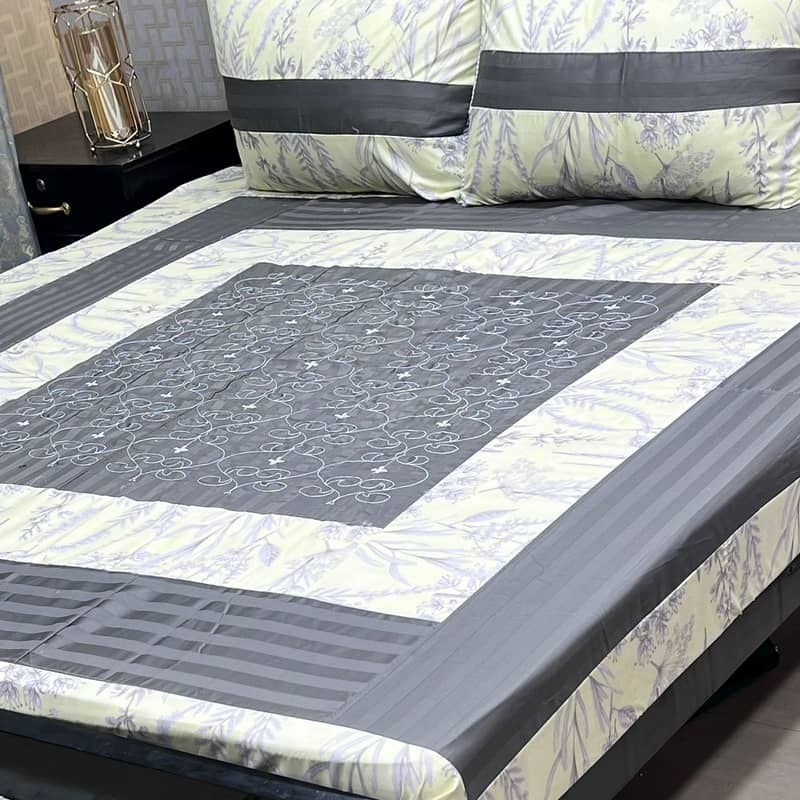 Embroidered Patch Work King Size BedSheets 9