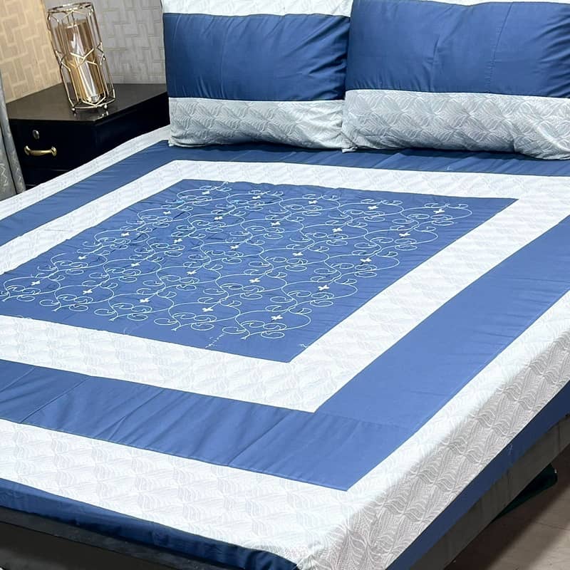 Embroidered Patch Work King Size BedSheets 10