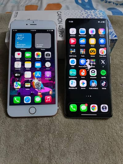 Tecno camon 40 pro + iPhone 6s plus