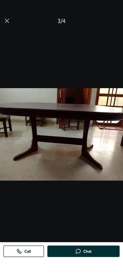 wooden Dining table with 6 chairs