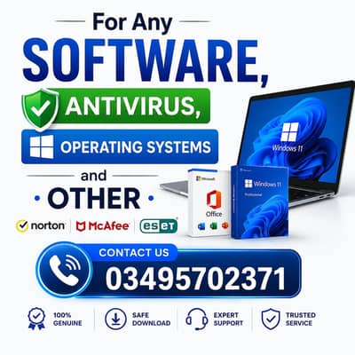 For Any Software, Operating system, antivirus and other contact us: