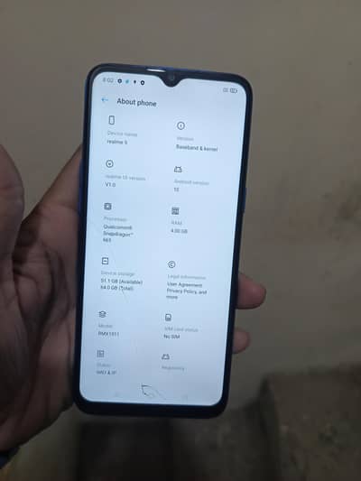 Realme 5 with box 4/64 official PTA approved all okay 03172914918