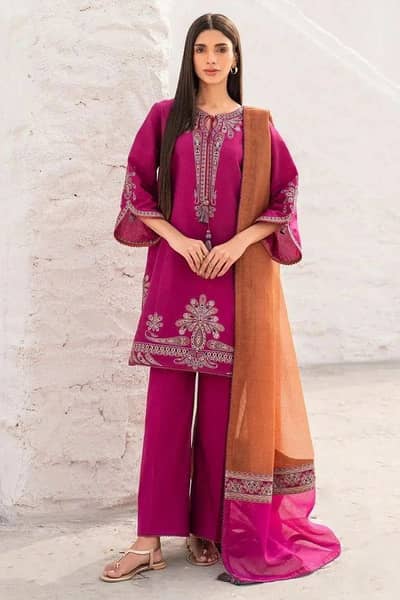 Women embroidered lown suit