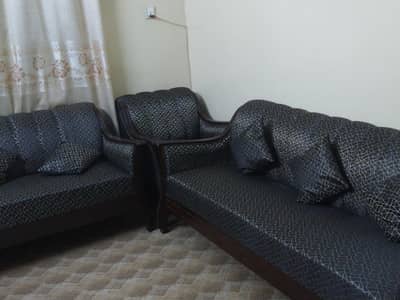 7 seator geniune wood leather light sofa set