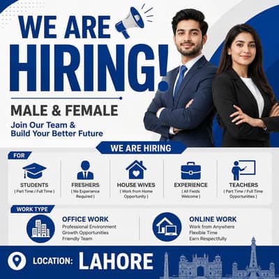 we are hiring male and female for work