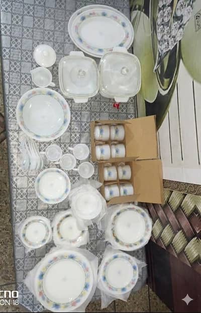 68-Piece MP Brand Vintage Opal Glass Dinner Set (Made in USA)
