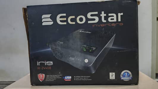EcoStar Iris 1400W (1.4 kW) Home Inverter / UPS - 24V Double Battery