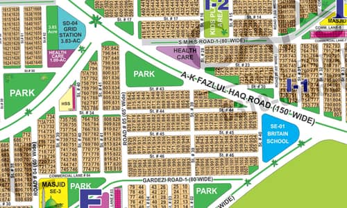 Corner 1 Kanal Plot Sector E, DHA Multan | CLOSE to park | Direct 300 Ft Road Access