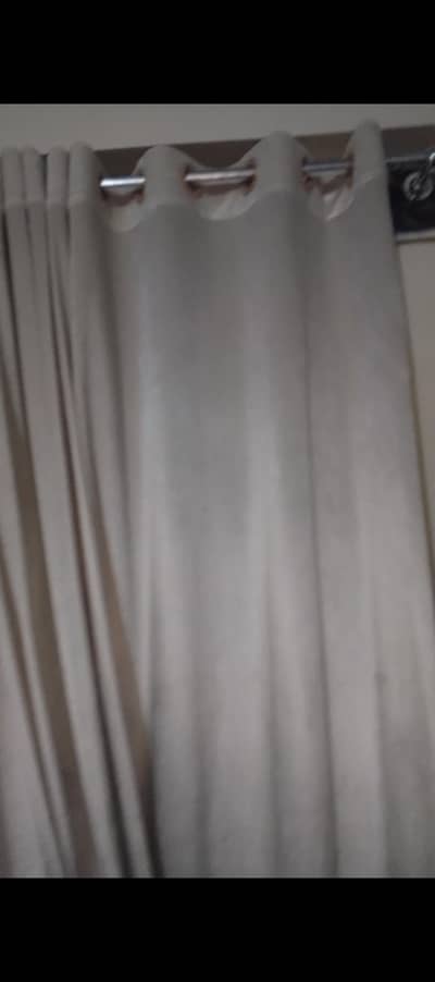 4 off white valvet curtains