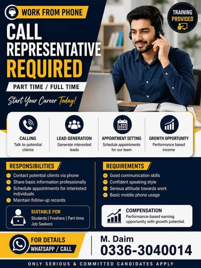 Phone Calling & Appointment Setting Job | Flexible Timing