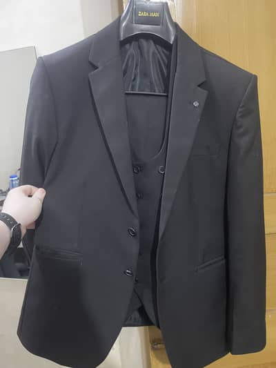 Jet black 3 peice suit - Zara Man