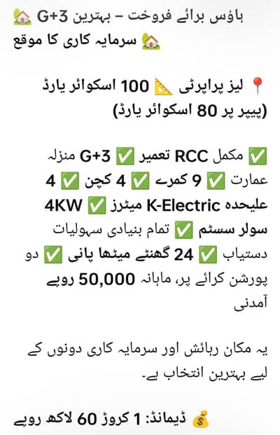 House 174 Area 3 A baber Market Landhi