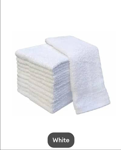 Premium 12x12 White Hand Towel – 86% Cotton, Soft & Absorbent