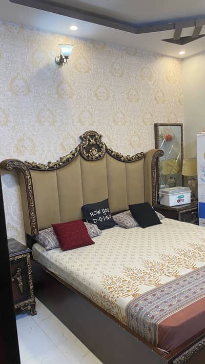 King Size Bed with Side Table, Big Cupboard, Dressing Tbl & TV Rack