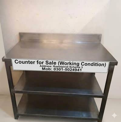 Stainless Steel Counter Table for Sale (Excellent Working Condition)