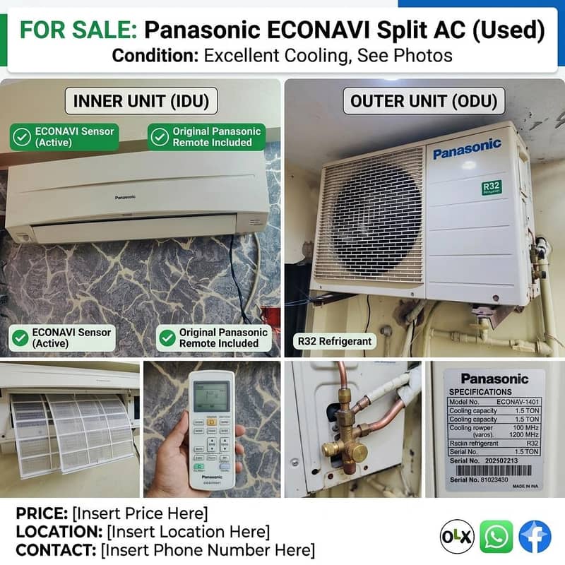 Panasonic split Ac 0