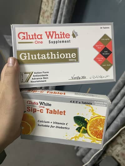 Original Gluta White Suppli-ments for Full Body Whitening with Serum