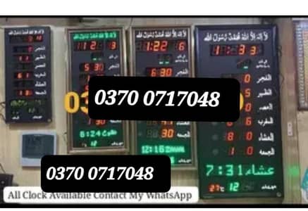 Wall Clock Salat Panel Clock  Mosque Clock Digital Time Masjid Clock