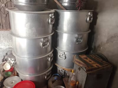 Complete Catering/Kitchen Setup For Sale|deg, pateelay, karahi ,chulha