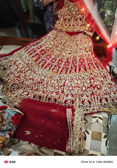 Good condition once weared bridal Lengha in a good rate