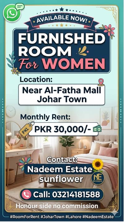 FURNISHED Houses/portion/Room available in prime location of LAHORE.
