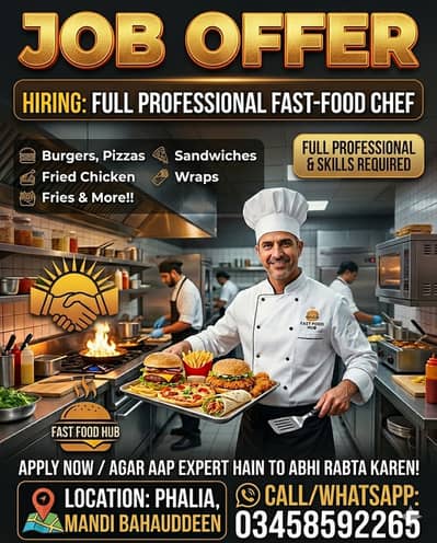 CJ pizza club want A profational chef