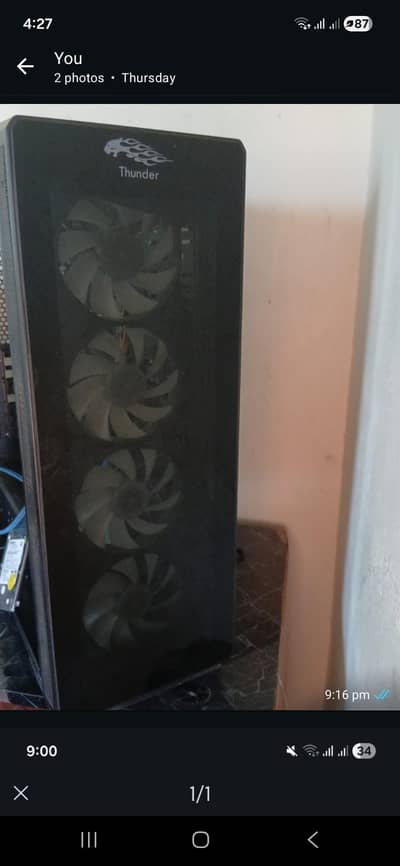 rgb gaming case whith four fans on front and gamin power supply