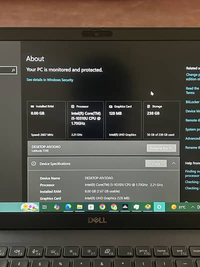 Dell latitude 7310 core i5 10th gen
