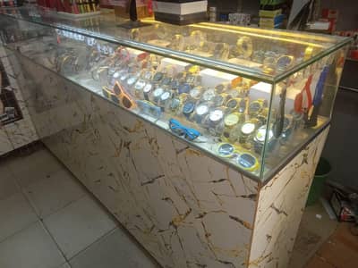Shop counters & Racks & glass door