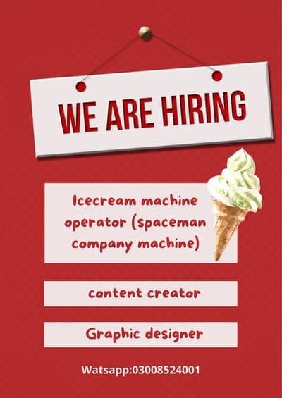 We Are Hiring Professionals & Helper | Cafe Job | Ice Cream Expert
