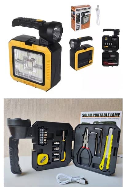 Solar Portable Rechargeable LED Light with tool kit cash on delivery