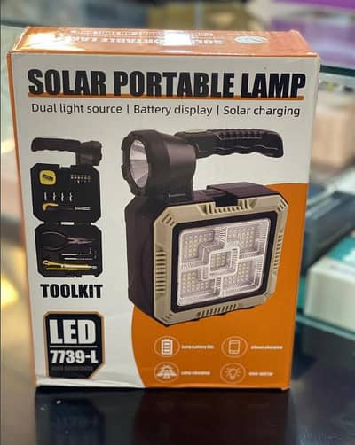 Solar Portable Rechargeable LED Light with tool kit cash on delivery
