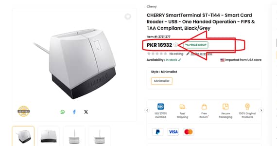 CHERRY SmartTerminal ST-1144 | Smart Card Reader and writer | NFC