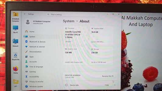 dell i5 8 generation latitude 7490  Rom 256 I5 8 generation Modal 7490