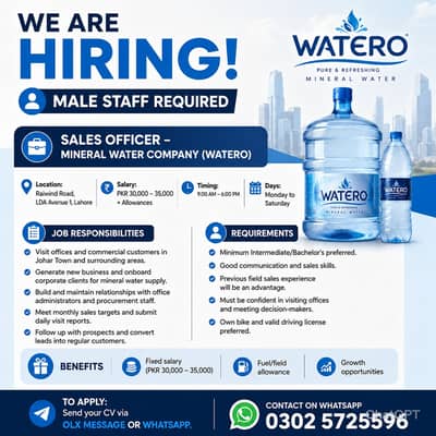 Sales Officer – Mineral Water Company ( Watero)