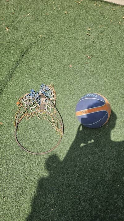 new basketball and net/hoop