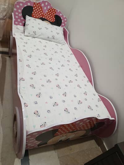 Minnie Mouse theme kids car bed 6x3 size (without mattress)