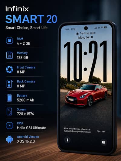 Infinix Smart 20 (7 days used Only with warranty and Box + Charger)